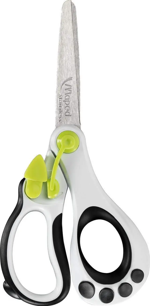 Alt view image 3 of 4 - Koopy - Educational scissors - Black/white - 5 in | Spring-Assisted - Child Safety - Ergonomic Design - ideal for Crafting Projects - School Supplies for Kids