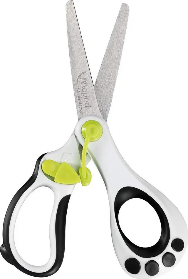 Alt view image 2 of 4 - Koopy - Educational scissors - Black/white - 5 in | Spring-Assisted - Child Safety - Ergonomic Design - ideal for Crafting Projects - School Supplies for Kids