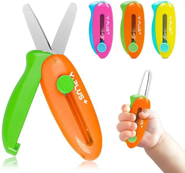 Main image of Safety Scissors for Kids, 3Pcs Retractable Toddler Scissors for Preschool | Retractable Kids Scissors for Small Hand, Ages 3-5 2-4 1-3 Cutting Tool for Toddler Crafts and Preschool Activities