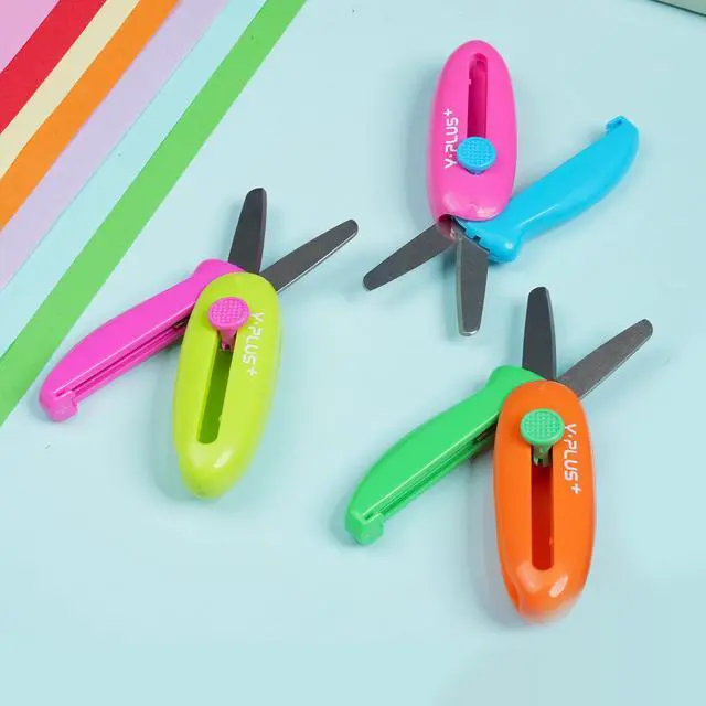 Alt view image 6 of 6 - Safety Scissors for Kids, 3Pcs Retractable Toddler Scissors for Preschool | Retractable Kids Scissors for Small Hand, Ages 3-5 2-4 1-3 Cutting Tool for Toddler Crafts and Preschool Activities