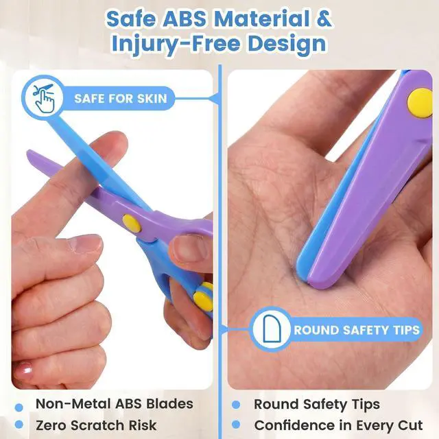 Alt view image 4 of 6 - Toddler Scissors, 4PCS Adaptive Blunt Tip Training Safety Scissors for Kids, Child Hand-Eye Coordination Development, Early Preschool Development Tools, Stocking Stuffer DIY Craft Projects