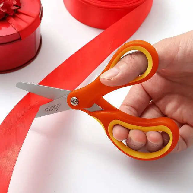 Alt view image 7 of 7 - Kids Safety Scissors 3 Pack, 5" Blunt School Craft | Protective Blade Covers, Left Right Handle Design, Ages 4+, Preschool Classroom Supplies