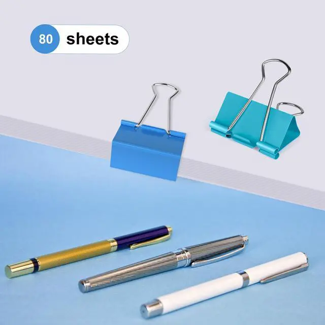 Alt view image 3 of 7 - Medium Binder Clips 1.25 inch Length, (40 Pcs) Colorful Paper Clips Medium for Office
