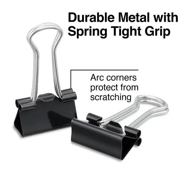 Alt view image 3 of 6 - Binder Clips, Small Size, 0.38" Capacity, Black, 144 Pack Compact Clips for Documents, Notes & Office Use | Compact clips secure documents and notes for everyday office use.