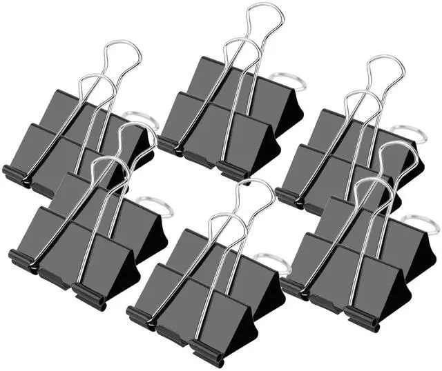 Main image of Medium Binder Clips 1.25 inch Length, (40 Pcs) Medium Paper Clips for Office Supplies