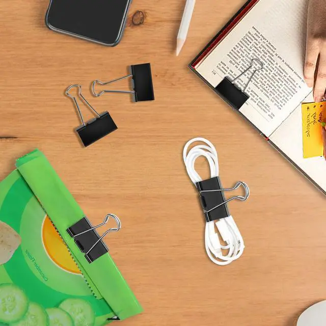 Alt view image 5 of 7 - Medium Binder Clips 1.25 inch Length, (40 Pcs) Medium Paper Clips for Office Supplies
