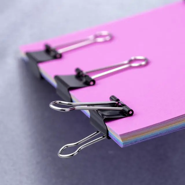 Alt view image 3 of 4 - Small Binder Clips, Black, 12 Boxes of 1 Dozen Each (144 Total) (99020)