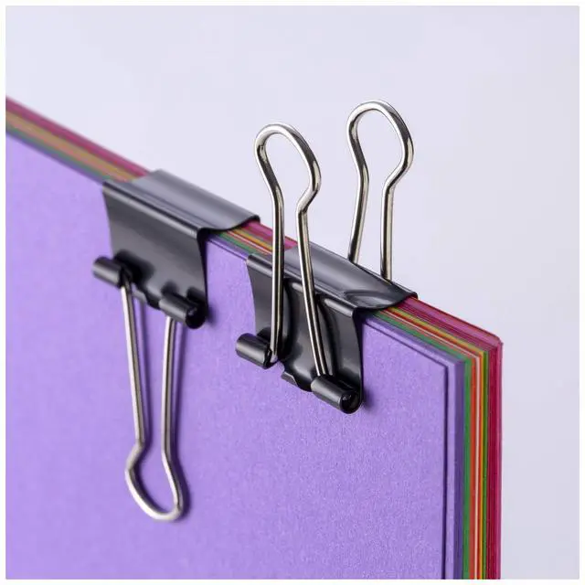 Alt view image 4 of 4 - Small Binder Clips, Black, 12 Boxes of 1 Dozen Each (144 Total) (99020)