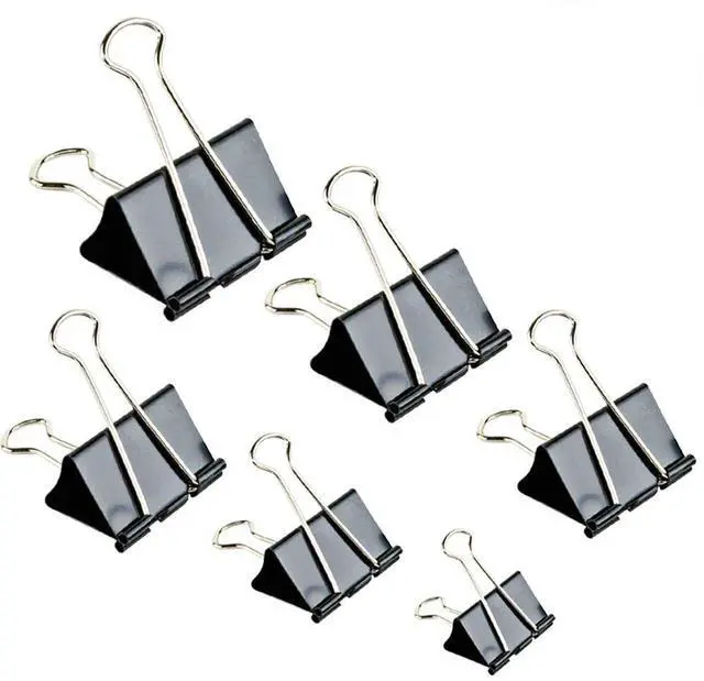 Main image of Binder Clips Paper Clamp for Paper-130 Pcs Clips Paper Binder Assorted Sizes (Black)