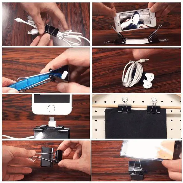 Alt view image 5 of 6 - Binder Clips Paper Clamp for Paper-130 Pcs Clips Paper Binder Assorted Sizes (Black)