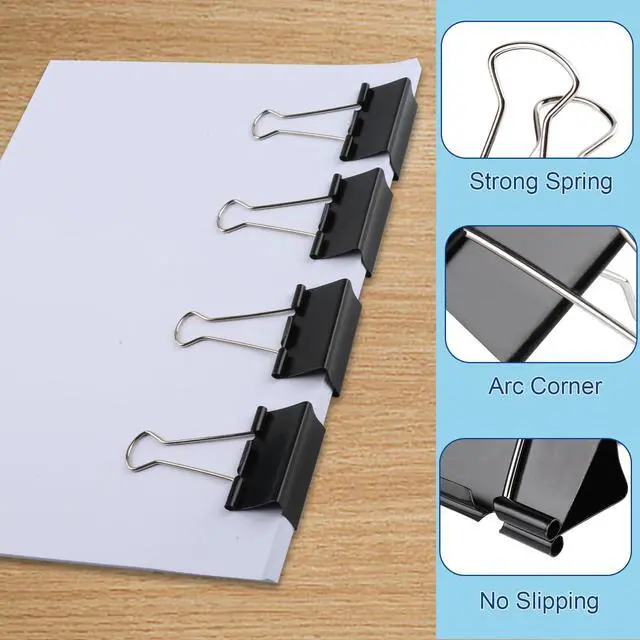 Alt view image 2 of 7 - 72 Pcs Large Binder Clips 1.6 inch Length, Big Paper Clips for Office