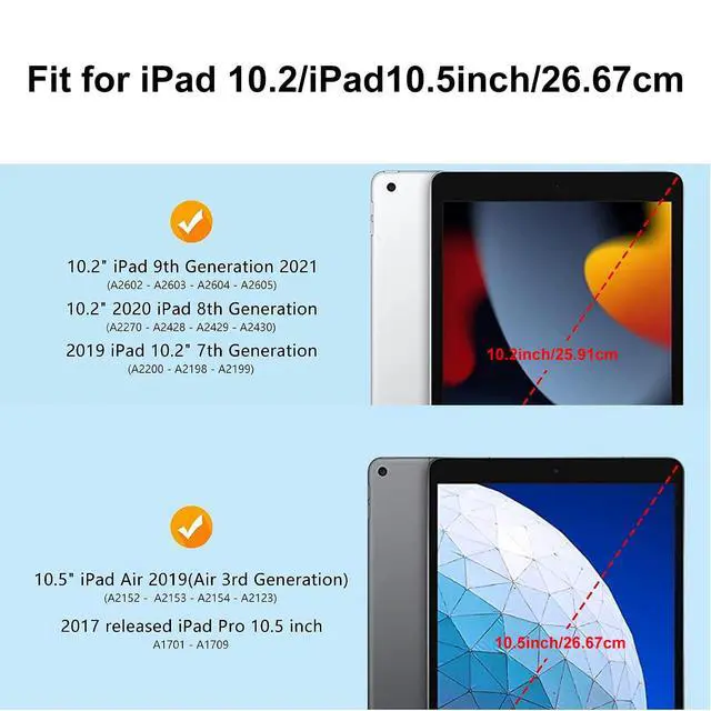 Alt view image 2 of 7 - Hybrid Back Case Compatible with iPad 10.2 Inch 2021/2020/2019, for iPad 9th/8th/7th Generation Case with Pencil Holder, Slim Clear Transparent Back Cover with Shockproof Soft TPU Bumper,Clear