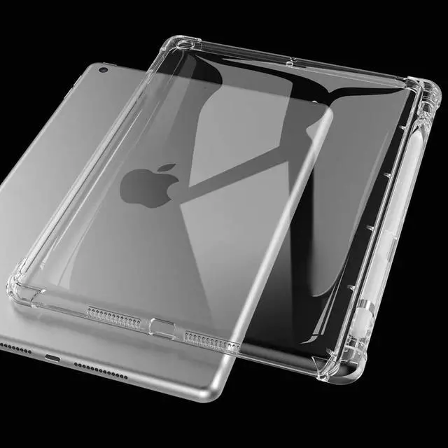 Alt view image 4 of 7 - Clear Case for iPad 10.2 7th/8th/9th Generation with Pencil Holder | Shockproof Thin Slim Transparent Flexible TPU Gel Silicon Back Cover Protective Shell Fit iPad 10.2 Inch