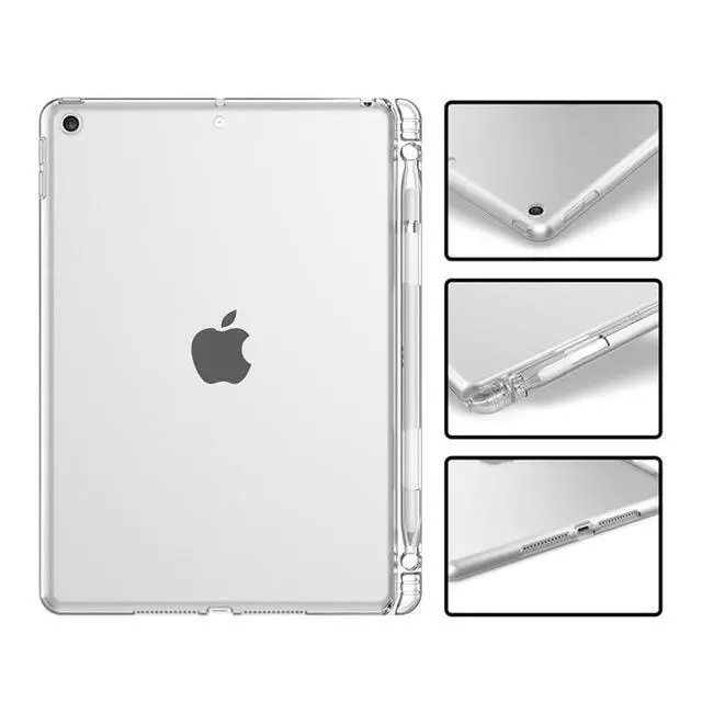 Alt view image 6 of 7 - Clear Case for iPad 10.2 7th/8th/9th Generation with Pencil Holder | Shockproof Thin Slim Transparent Flexible TPU Gel Silicon Back Cover Protective Shell Fit iPad 10.2 Inch