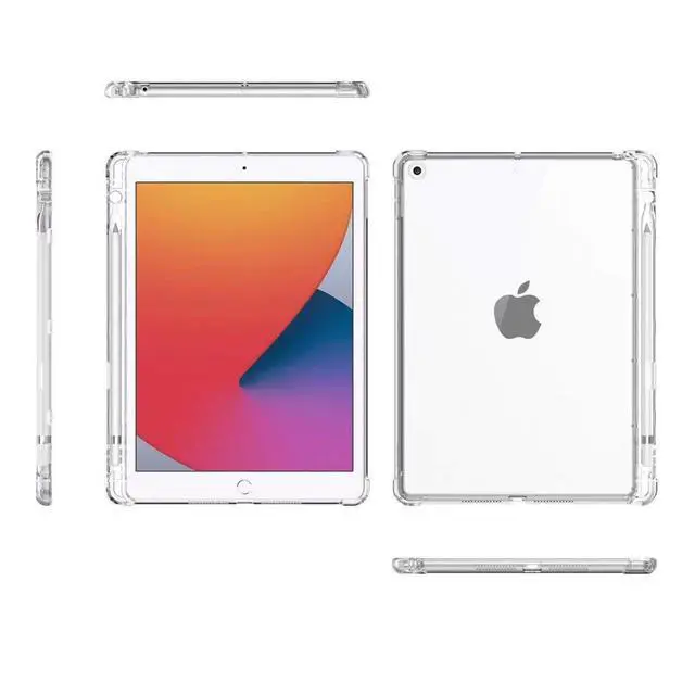 Alt view image 3 of 7 - Clear Case for iPad 10.2 7th/8th/9th Generation with Pencil Holder | Shockproof Thin Slim Transparent Flexible TPU Gel Silicon Back Cover Protective Shell Fit iPad 10.2 Inch