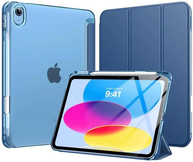 Main image of for iPad A16 11th Generation Case 11 Inch 2025 with Pencil Holder,Navy | For iPad 10th Generation Case 10.9 Inch 2022, Slim Light Trifold Protective Cover with Hard PC Translucent Back Shell