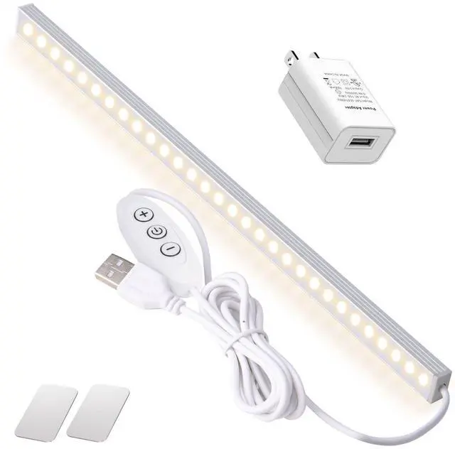 Main image of 12 Inch Under Cabinet Lighting, Dimmable LED Light Bar with Plug-in AC Adapter & Magnetic Mount - for Kitchen, Workshop, Closet (Includes Adhesive Tape)