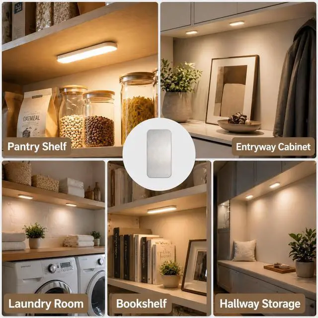 Alt view image 5 of 6 - 16Pcs Magnetic stickys for Under Cabinet Lights Replacement Magnetic Strips with Adhesive Backing, Metal Plates for Magnetic Mounts, Metal Adhesive Strip for Magnetic LED Lights Home Decor