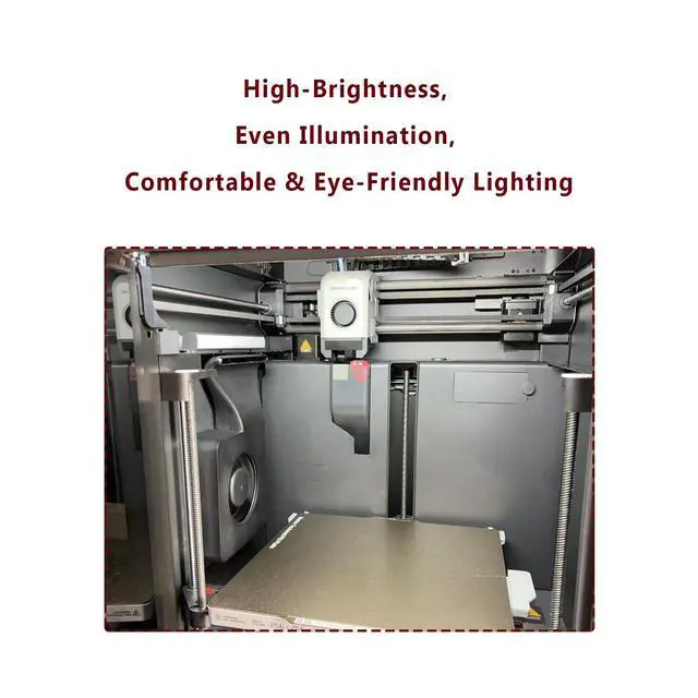 Alt view image 5 of 5 - Snap-On Magnetic LED Fill Light Strip for Bambu Lab X1C/X1E/P1P/P1S, Easy Install and Remove, High-Brightness, Even Illumination, Comfortable and Eye-Friendly Lighting (X Light Bar)