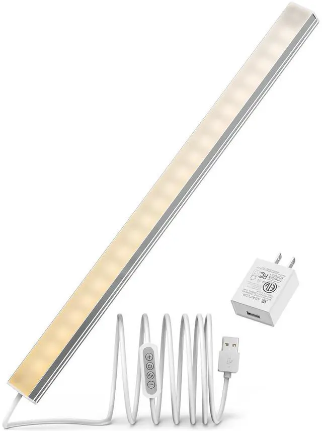 Main image of 14.5" Under Cabinet Lighting Dimmable 3 Colors | ASOKO 14.5" Under Cabinet LED Grow Light, 3 Colors Dimmable Plug in Counter Strip for Kitchen Desk