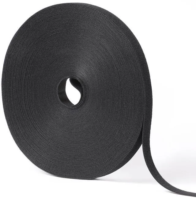 Main image of 1/2in x 100ft Hook and Loop Roll | Double-Sided Strips, Self-Gripping Straps | Reusable Multi-Purpose Wrap Fasteners for Home, Office, Data Center, and More