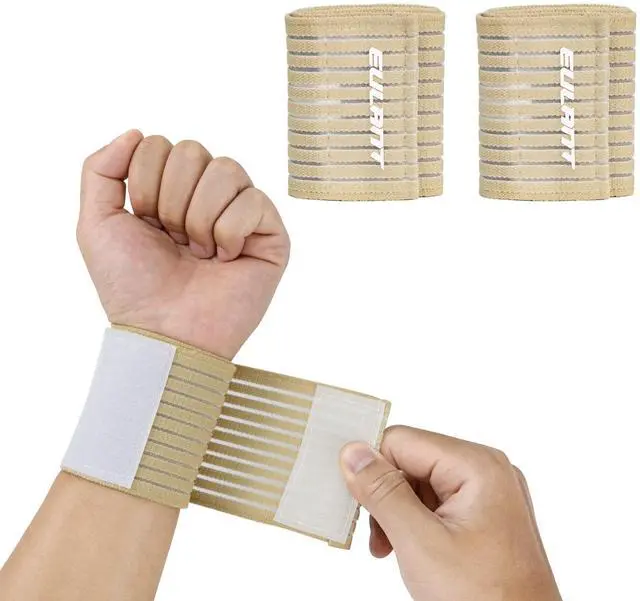 Main image of Elastic Wrist Support Brace 2 Pcs,Adjustable Compression Wrist Wraps | Elastic Wrist/Leg Wraps Wristbands for Carpal Tunnel Arthritis Tendonitis Weightlifting Working Out Fitness