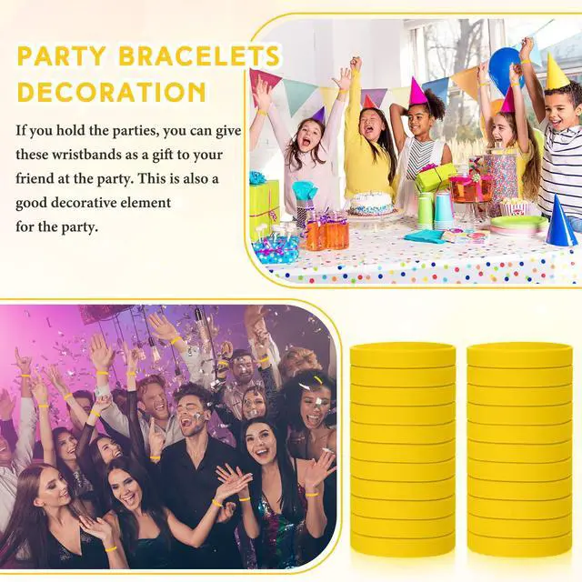 Alt view image 5 of 6 - 50 Pcs Silicone Wristbands Plain Rubber Bracelets | Blank Rubber Bracelets for Events Sports, Comfortable Stretch Bands for Women Men, Elastic Wristbands for Party Gifts