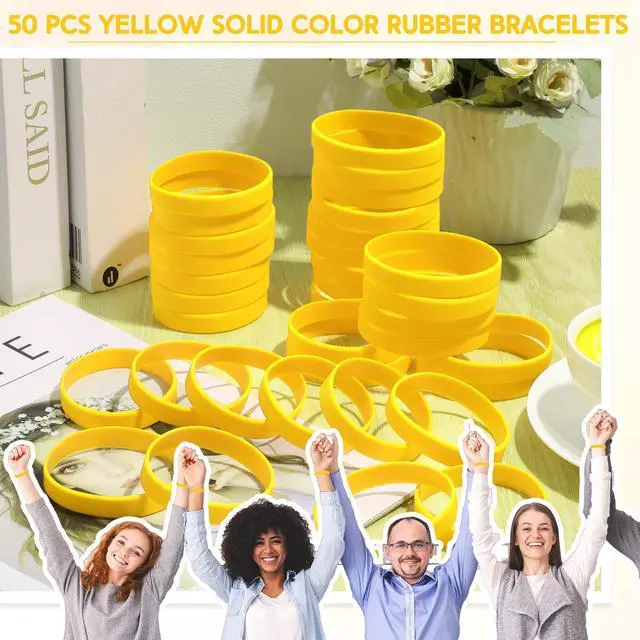 Alt view image 6 of 6 - 50 Pcs Silicone Wristbands Plain Rubber Bracelets | Blank Rubber Bracelets for Events Sports, Comfortable Stretch Bands for Women Men, Elastic Wristbands for Party Gifts