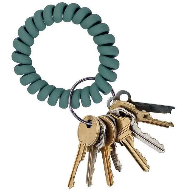 Alt view image 3 of 6 - 30 Pack Wrist Coil, 10-Colors Plastic Wristband, Elastic Stretchable Spiral Bracelet, Key Ring Key Chain for Gym, Pool, ID Badge, Outdoor Sports, Office, Workshop, Shopping Mall, Sauna