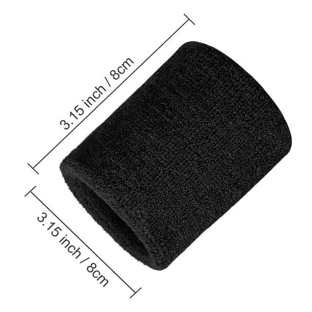 Alt view image 2 of 6 - 6 Pcs Wrist Sweatbands Tennis Sweat Bands Sports Wristbands Sweat Wristbands Wrist Bands Competitions Absorbent Sweatbands for Basketball Tennis Football Running Working