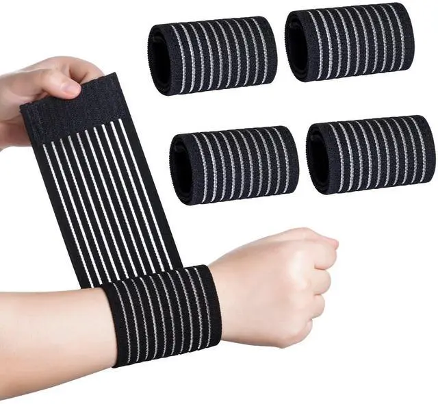 Main image of Elastic Wrist Compression Bandage Adjustable Wrist Strap Hand Brace | Black,Breathable Wristband,Stabilising Ligament,Joint Pain,Sport,40cm,high elasticity,yoga, ballet, dance, basketball