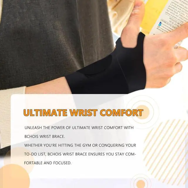 Alt view image 2 of 7 - Wrist Brace,Wrist Support for Carpal Tunnel Pain Relief,Ulnar Brace Ultra-Thin Elastic for Tear,Wrist wraps Repetitive Wrist Use Injury,Fits Both Wrists