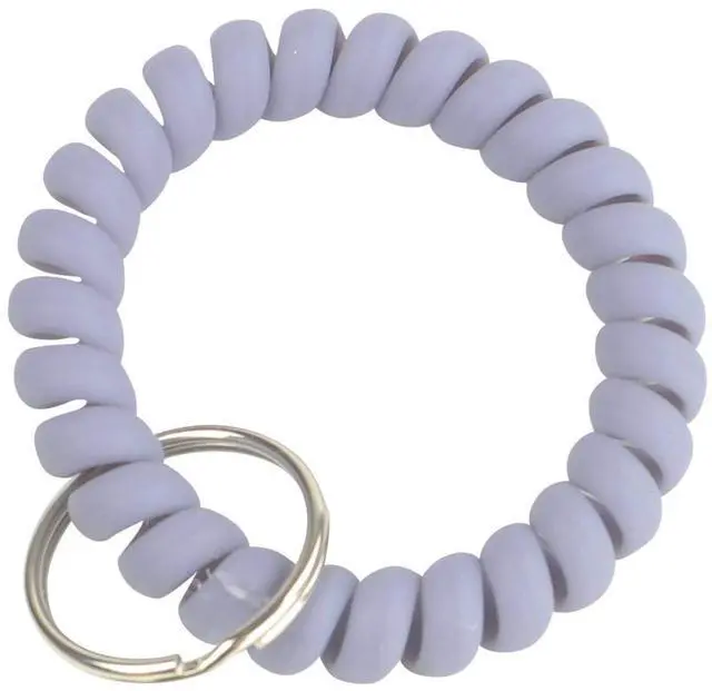 Alt view image 7 of 7 - Pack of 5 Mix Color Plastic Coil Wrist Coil Stretch Wristband | Elastic Stretchable Spiral Bracelet Key Ring Chain Hook Holder for Gym Pool ID Badge and Outdoor Sports