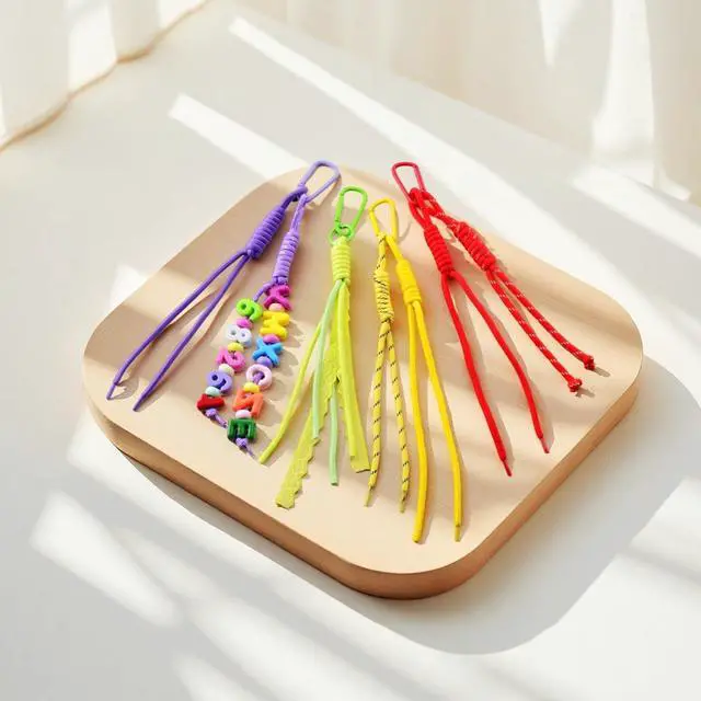Alt view image 7 of 7 - Paracord Keychain 12pcs Turquoise Paracord Rope Keychain Bag Charm Braided Cord Rope Bag Charm for Purse Handmade Key Chain Backpack Handbag Decoration