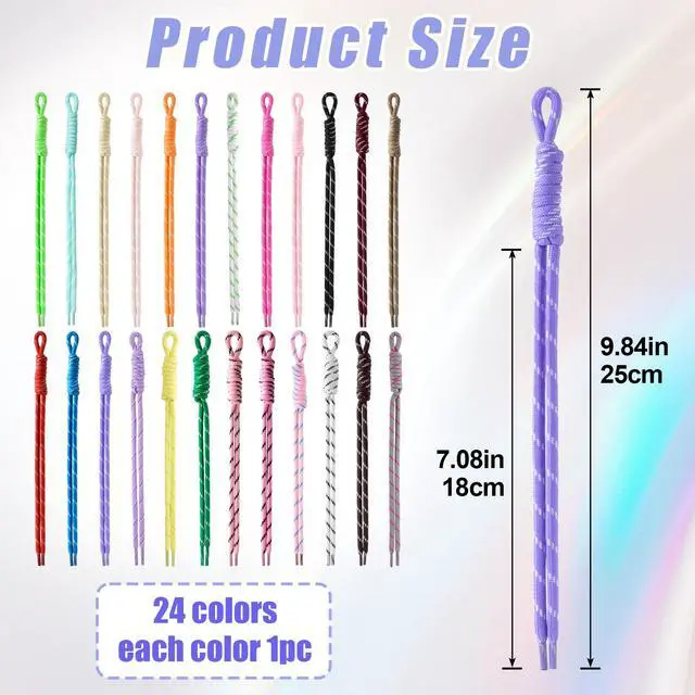 Alt view image 2 of 7 - 24pcs Paracord Rope Keychain, Paracord Bag Charms, 24 Colors | Polyester, Colorful, Braided Rope, Knot, 9.84in, for Handbag Purse Backpack Decoration
