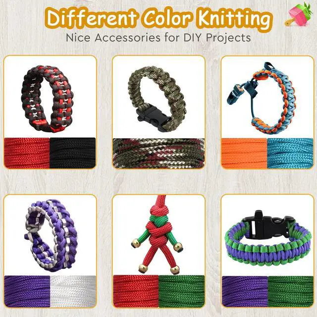 Alt view image 3 of 4 - 24 Colors Paracord Cord Multifunction 550lb Paracord Crafting Kit | for Making Lanyards, Bracelets, Dog Collars and DIY Projects