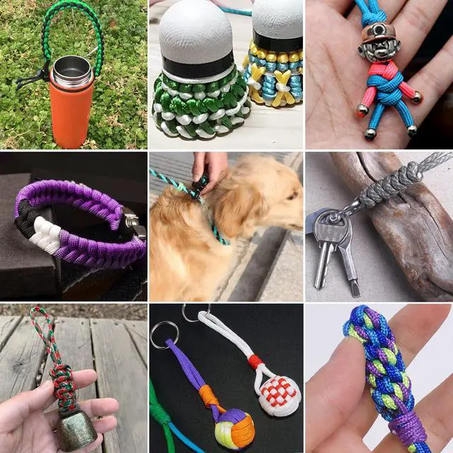 Alt view image 4 of 4 - 24 Colors Paracord Cord Multifunction 550lb Paracord Crafting Kit | for Making Lanyards, Bracelets, Dog Collars and DIY Projects