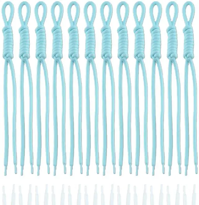Main image of Paracord Keychain 12pcs Turquoise Paracord Rope Keychain Bag Charm Braided Cord Rope Bag Charm for Purse Handmade Key Chain Backpack Handbag Decoration