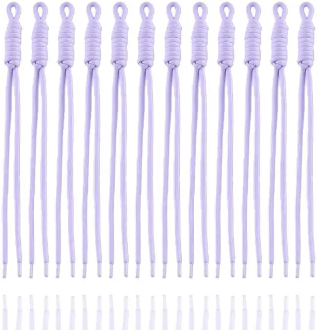 Main image of Paracord Keychain 12pcs L.Purple Paracord Rope Keychain Braided Cord Rope Bag Charm for Purse Handbag Decoration Accessories