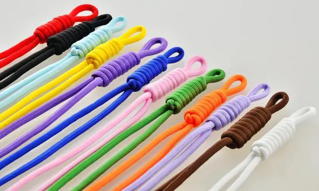 Alt view image 7 of 7 - Paracord Keychain 12pcs L.Purple Paracord Rope Keychain Braided Cord Rope Bag Charm for Purse Handbag Decoration Accessories