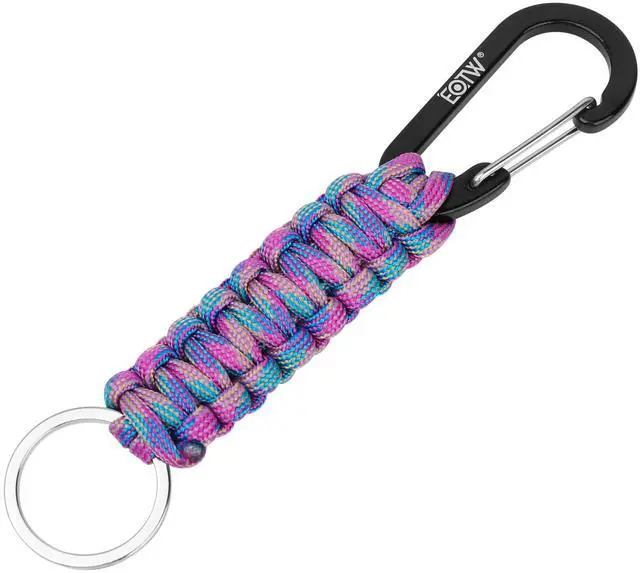 Main image of Carabiner Keychain,Paracord Keychain Small Aluminum Clip D Ring for Camping, Hiking, Fishing, Or As A Key Organizer