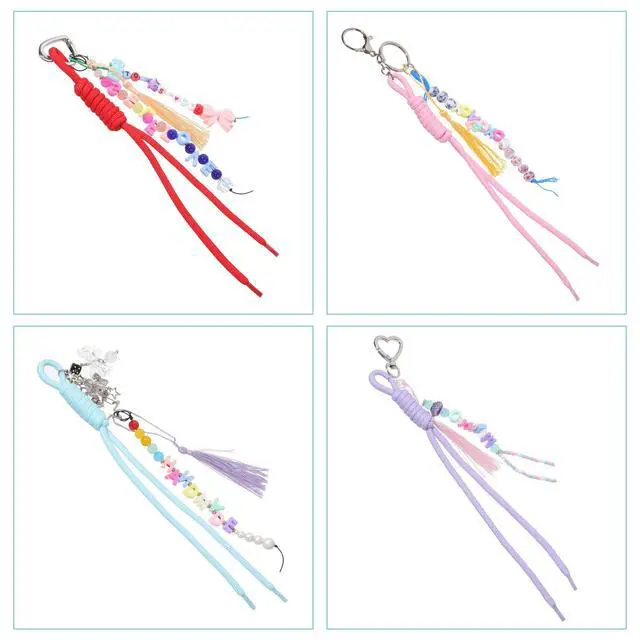 Alt view image 2 of 7 - 24 Pcs Paracord Keychain Colorful Rope Keychain Bag Braided Cord | Charms for Purse Handmade Braided Lanyard Knot for Keyring Backpack Handbag Decoration Accessories(12 Colors)