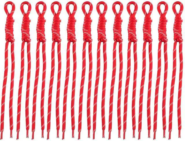 Main image of Paracord Keychain Paracord Bag Charm 12pcs Braided Nylon Rope Keychain Cord for Bag Purse Backpack Handbag (Red)