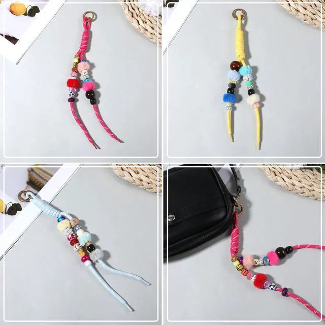 Alt view image 4 of 7 - 20 Pack Rope Keychain, Paracord Bag Charm, Colorful Braided Nylon Rope Cord Charms for Backpack Purse Handbag Decoration Accessories
