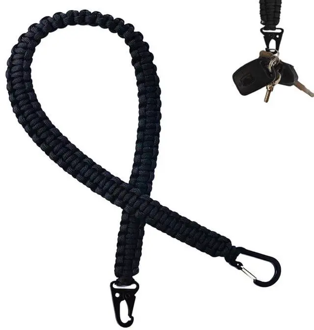 Main image of 24in Heavy Duty Paracord KeychainTactical Rope, Braided Strong Lanyard for Outdoor Activities, Camera, Keys (1)