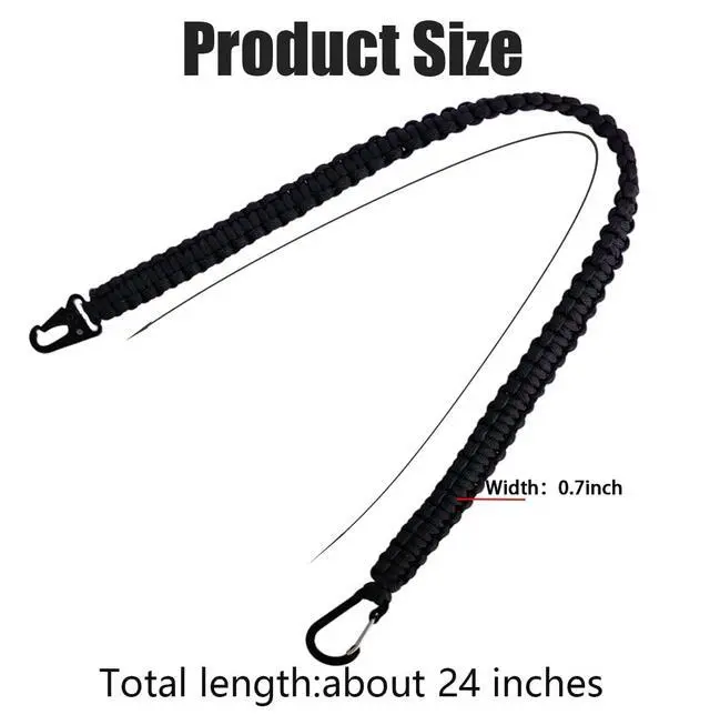Alt view image 2 of 6 - 24in Heavy Duty Paracord KeychainTactical Rope, Braided Strong Lanyard for Outdoor Activities, Camera, Keys (1)