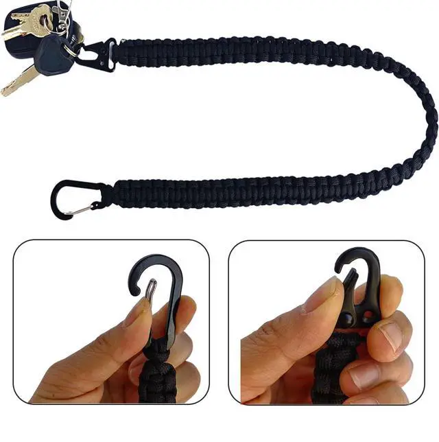 Alt view image 5 of 6 - 24in Heavy Duty Paracord KeychainTactical Rope, Braided Strong Lanyard for Outdoor Activities, Camera, Keys (1)