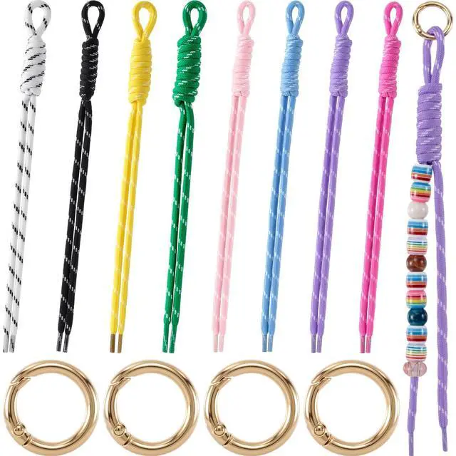 Main image of 12 Pcs Paracord Keychain Rope Bag Charms, Colorful Braided Paracord Lanyard Keychain, Bag Charms DIY Accessories Lanyard for Backpacks, Purses, Handbags