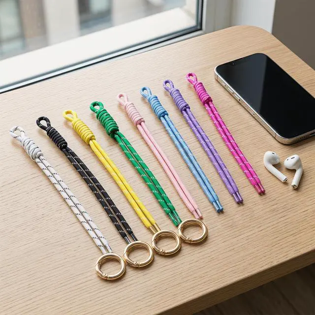 Alt view image 4 of 7 - 12 Pcs Paracord Keychain Rope Bag Charms, Colorful Braided Paracord Lanyard Keychain, Bag Charms DIY Accessories Lanyard for Backpacks, Purses, Handbags