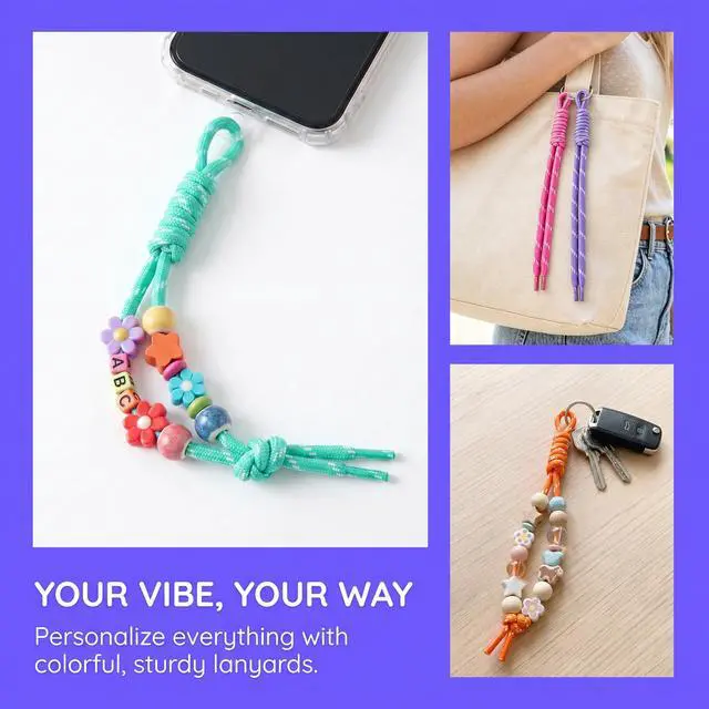 Alt view image 5 of 7 - 12pcs Paracord Rope Keychain, Paracord Keychain Bag Charms, 12 Color | Polyester & Zinc Alloy, Colorful, Braided Rope, Knot, 9.84in, for Handbag Purse Backpack Decoration